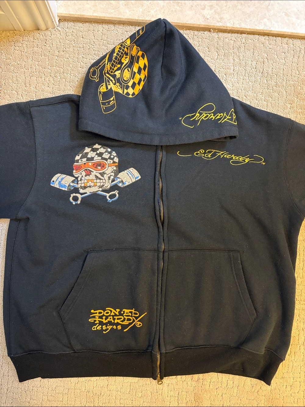 Y2K Ed Hardy Black Hoodie